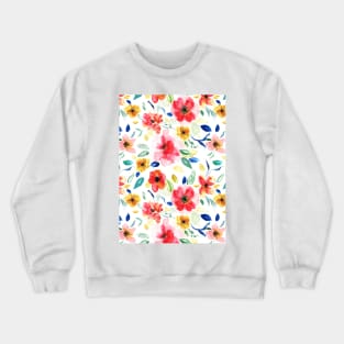 Bright Summer Floral Pattern Crewneck Sweatshirt